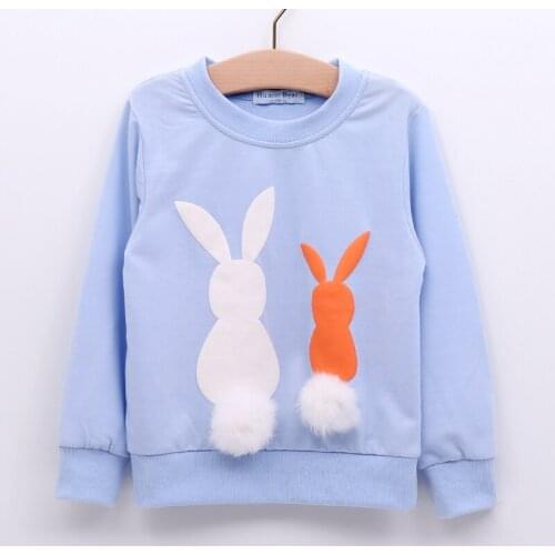 Childrens Clothing Girls Sweater New Autumn Winter Long Sleeved Cartoon Animal Plush Rabbit Girls Clothing Hoodie Sweatshirt