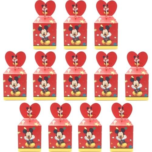 Hot Red Mickey Mouse Party Supplies Candy box Baby Boy Shower Happy Birthday Red Mickey Mouse Theme Party Gift Bags Decorations