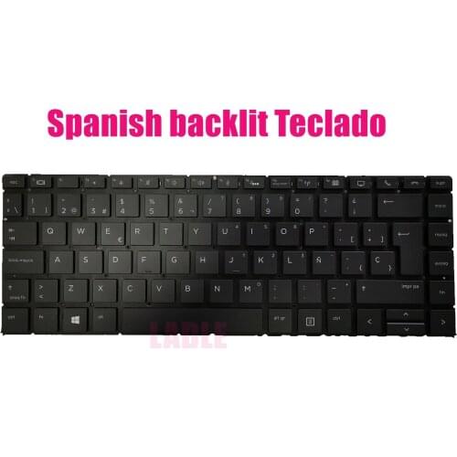 Spanish backlit keyboard for HP EliteBook 1040 G4