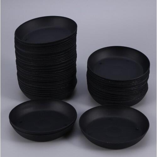 20 Pcs Flowerpot Drip Tray Plant Pot Saucer Flowerpot Chassis Tray for Fleshiness Planter Garden Balcony (Black)