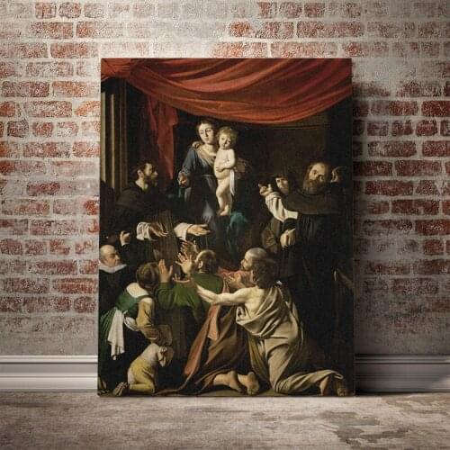 Madonna of the Rosary Caravaggio Painting Canvas poster wall Art decor Living room Bedroom Study Home Decoration Prints