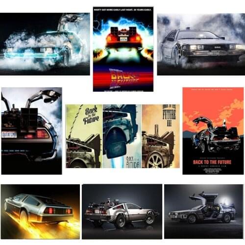 Movie Back To The Future Classic Cool Car Retro Living Sofa Wall Picture Quality Canvas Painting Poster Print Home Decoration