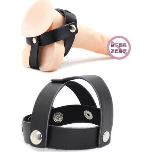 Cock Ring Bondage Set Kit Penis Sleeve Cockring Leather Silicone Sex Toys Shop Male Chastity Belt Device Erotic Adult Products