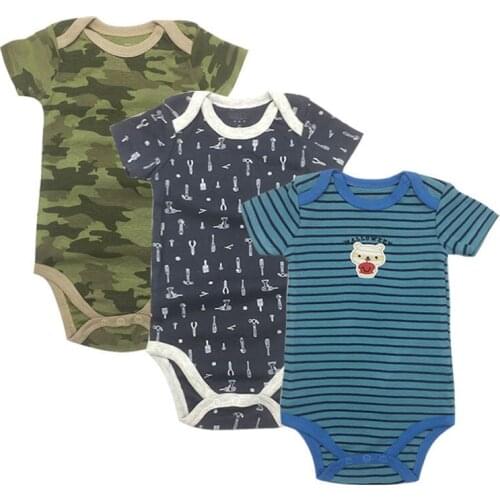 Uniesx Newborn Baby Rompers Clothing 3Pcs/Lot Infant Jumpsuits 100%Cotton Children Roupa De Bebe Girls&Boys Baby Clothes