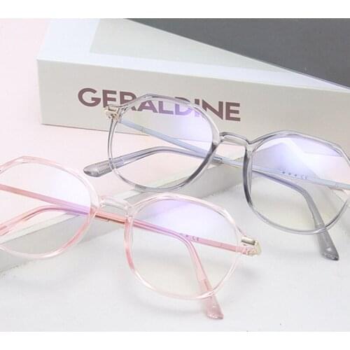 Elbru Fashion Solid Color Polygon Anti-blue Light Plain Glasses Daily Travel Shopping Photograph Fashion Item Plain Glasses