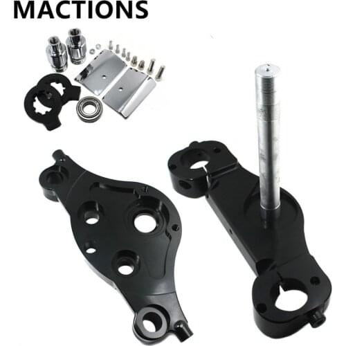 Motorcycle CNC KO Raked 21"/23"/26" Wheel Triple Trees Kits For Harley Touring Electra Stree Road Glide FLT FLHT FLHX 1997-2013