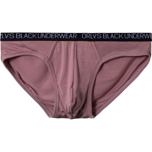 Orlvs mens briefs sexy concave convex show large modal sports Low Waist Shorts