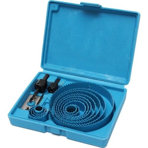 Blue Hole Saw Cutting Set Kit Tool 19-127mm Wood Working Metal Alloys Carbon Steel Cutting Circular Saw Blade With Case