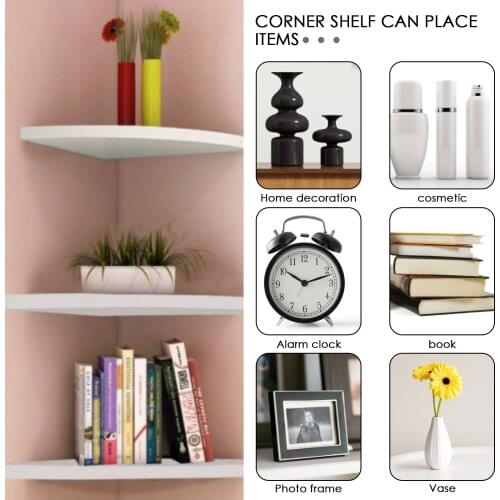 3PCS Floating Corner Wall Shelf Round Wall-mounted Storage Bookshelves Modern Hanging Corner Shelf Vases Photo Frames Bedroom