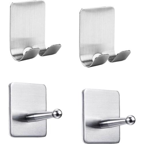 Razor Holder Stainless Steel Shaver Brush Bracket Wall Self Adhesive Shower Ballhead Hook No Drilling Racks for Kitchen Bathroom