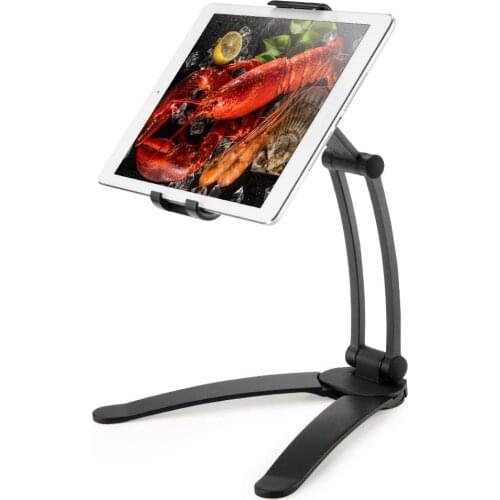 2-in-1 Kitchen Tablet Stand Desktop Mount for Recipe Adjustable 360° Rotating Tablet Holder Stand Fits 5 to 10.5 Inch Tablet
