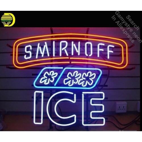 NEON SIGN For Smirnoff ICE REAL GLASS Tube Store Handcraft Art Beer Bar Shop Room Light Signs advertise lamp personalized neon