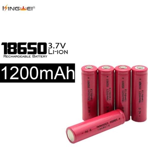 Brand New KingWei 18650 Red 1200mAh Battery 3.7v Rechargeable Li-ion Batteries For Flashlight Headlamp 18650