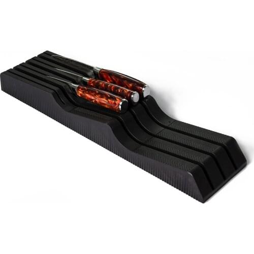 PP Plastic 7 Slots Knife Holder Home Kitchen Organizer Wave Shape Household Chef Knife Storage Holder Kitchen Accessories Black