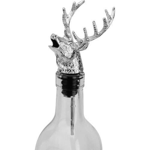 Wine Pourer Wine Bottle Stoppers Alloy Deer Stag Head Aerators Bar Tools FBE2