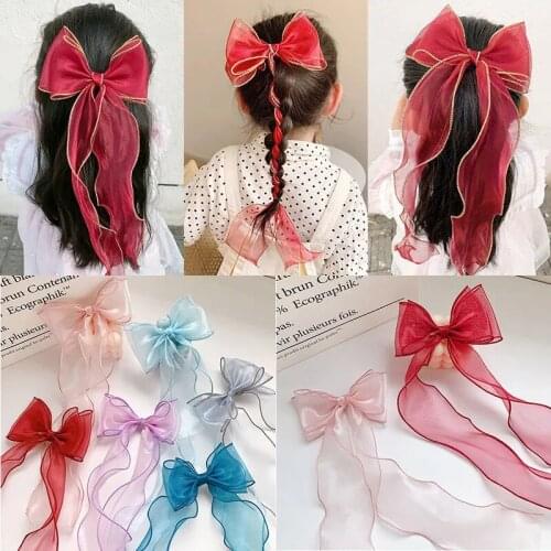Plain Yarn Cute Bow Hair Clips For Girls Baby Barrettes Girls Accessories Ponytail Weaving Modelling Diy Hair Accessories