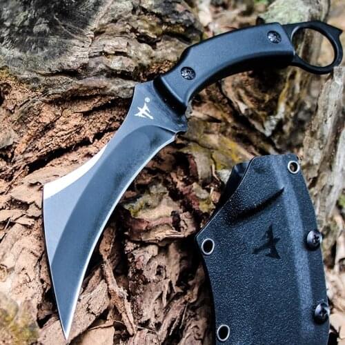 Straight Hunting Knife Sheath K G10 Steel Fixed Blade D2 Outdoor Multi-function Karambit Tactical Knife Camping EDC Tool Knife