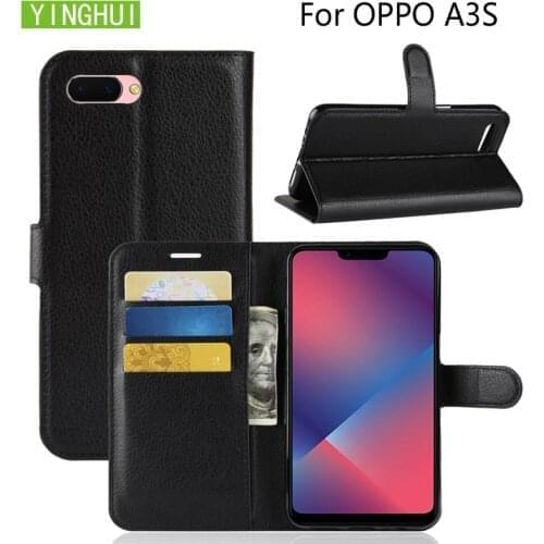 Luxury For OPPO A3 case cover leather Case Card Pocket wallet bag protection flip cover For OPPO A3S Litchi Texture phone case