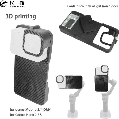 3D Print Handheld Gimbal Adapter for GoPro Hero 9 8 Action Camera Switch Mount Plate Counterweight for DJI Osmo Mobile 4 3 OM4