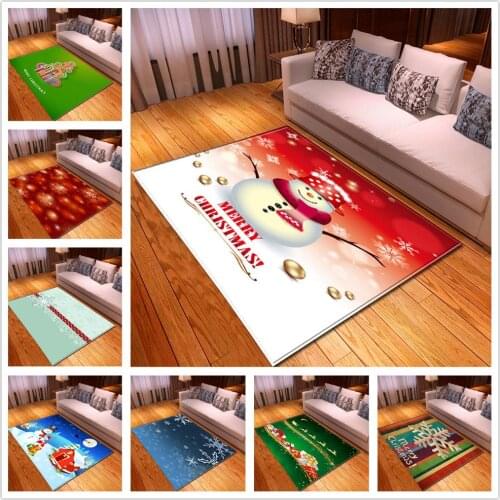 Nordic 3D Christmas Santa Carpet Kids Bedroom Play Mat Soft Flannel Memory Foam Xams party Area Rugs and Carpets for Living Room