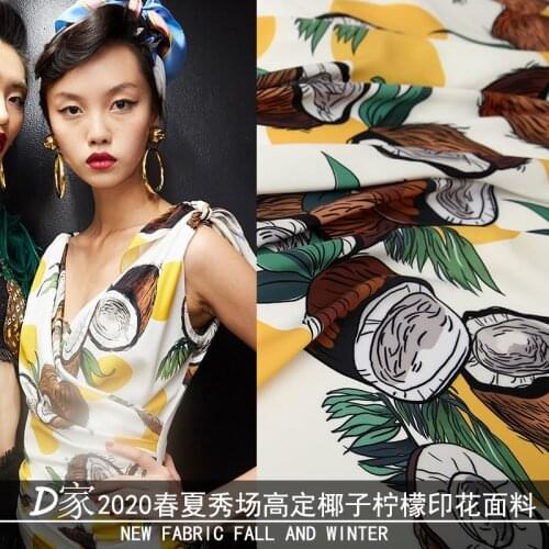 150 cm stretch satin fabric summer brand digital printing fabric satin dress handmade DIY fabric wholesale cloth
