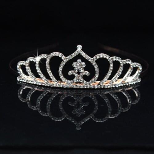 Bridal Wedding Crystal Tiara Headband Party Princess Prom Crown Kids Girl Hairband Hair Accessiories AIC88