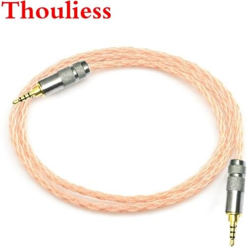 Thouliess Handmade 2.5mm TRRS Balanced Male to Male 4-Pin Audio Adapter AUX 8 Cores 7N OCC Single Crystal Copper Audio Cable