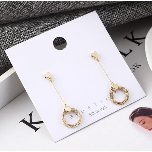 TONGKWOK Bohemia Exaggeration Dangle Earrings For Women Silk Thread Tassel Metal Long Chandelier Earrings #138959
