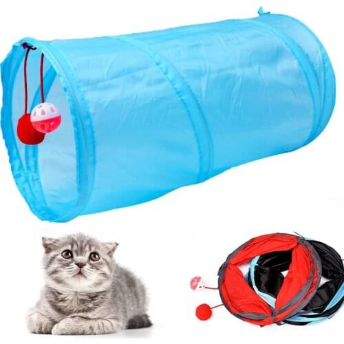 Practical Cat Tunnel Pet Tube Collapsible Play Toy Indoor Outdoor Kitty Puppy Foldable Toys Puzzle Exercising Hiding Training