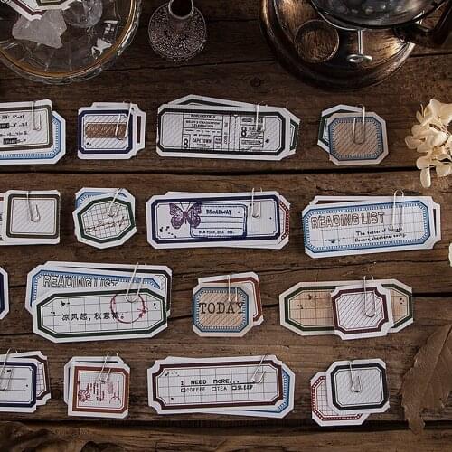 30pcs/lot Writable labels Material Paper Junk Journal Planner Craft Paper Scrapbooking Vintage Decorative DIY Craft Photo Album