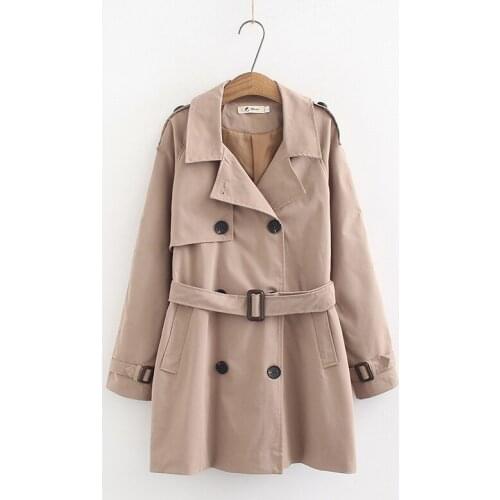 Women Double-Breasted Trenchcoat Womens Classic Trench Coat with a Collar Abrigo Mujer Windbreaker Large size Outwear Overcoat