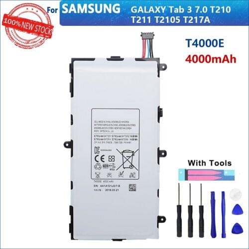 100% Genuine T4000E Battery For Samsung Galaxy Tab 3 7.0 T210 T211 SM T215 GT P3200 P3210 Tablet High Quality Batteries+Tools