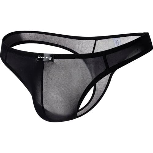 2020 Howe Ray T Back Mens Ice Silk Thongs Sexy Underwear G String Male Lingerie Silk Gay Underpants Penis Pouch