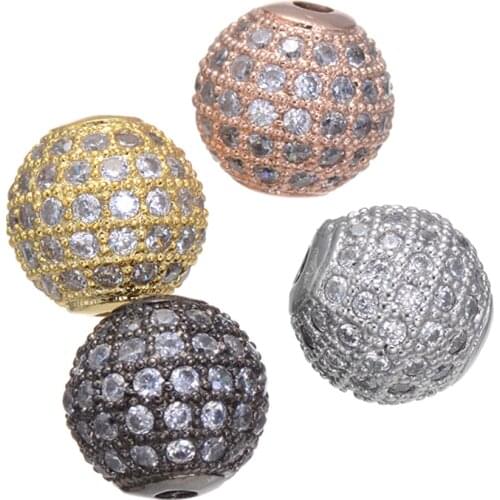 5pcs Supplies Jewelry Charm Zircon Ball Beads For Jewelry Making Diy Micro Pave Crafts Wholesale Czech Beads Bijoux Berloques