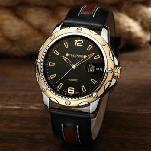 Mens Belt Watch Luminous Waterproof Calendar Non Mechanical Mens Watch Student Sports Leisure Wrist Watch Multifunction Watch