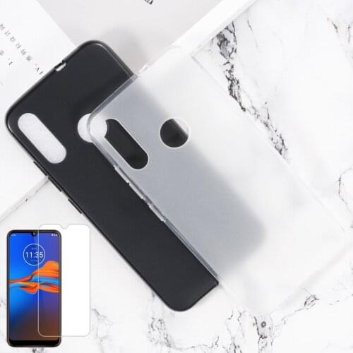 Motorola Moto E6 Plus Case Silicone Cover Soft TPU Matte Pudding Black Phone Protector Shell For Moto E6S Play Glass Case 6.1"
