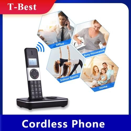 Digital Cordless Phone Telephone with LCD Display Caller ID Hands-free Calls Conference Call 16 Languages 5 Handsets Connection