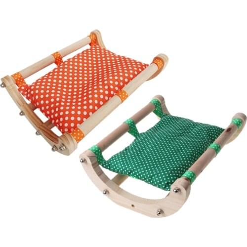 Wooden Detachable Frame Hamster Guinea Pig Bed House Sofa Bed Playing Toy Rocking Bed Nest Hammock Cage Accessories