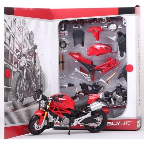 Kids boys Maisto Assembly line 1:12 scales Ducati Monster 696 motorcycle modeling Diecasts & Toy Vehicles DIY bike toys Replicas