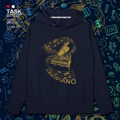 Piano symbol illustration music with triangle vertical black andkeys mens hoodies printed sporting pullovers clothes autumn