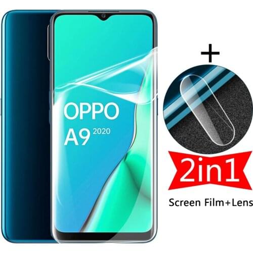 2 in 1 Screen Hydrogel Film for Oppo A9 2020 A5 2020 A 5 9 a52020 a92020 oppoa5 oppoa9 Camera Lens Protector No Protective Glass