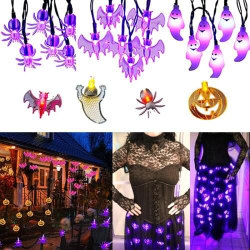 20 LED Spider Bat Garland String Lights Christmas Fairy Lighting Strings for Outdoor Holiday Wedding Xmas Party Home Decoration