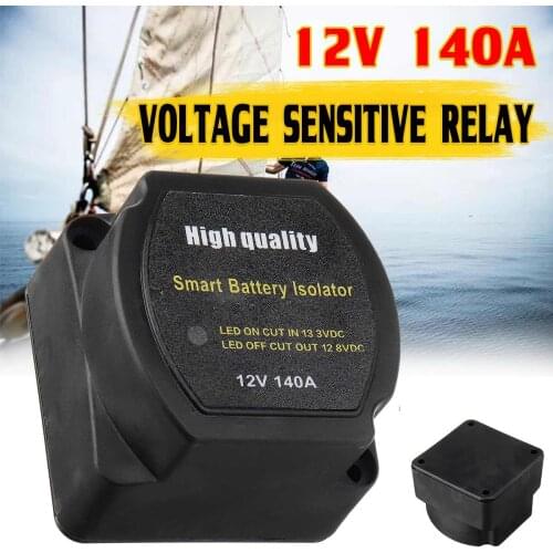 Durable Dual Battery Isolator Kit 12V 140A Waterproof Voltage Sensitive Split Charge Relay VSR for Camper Car RV Yacht Steamer