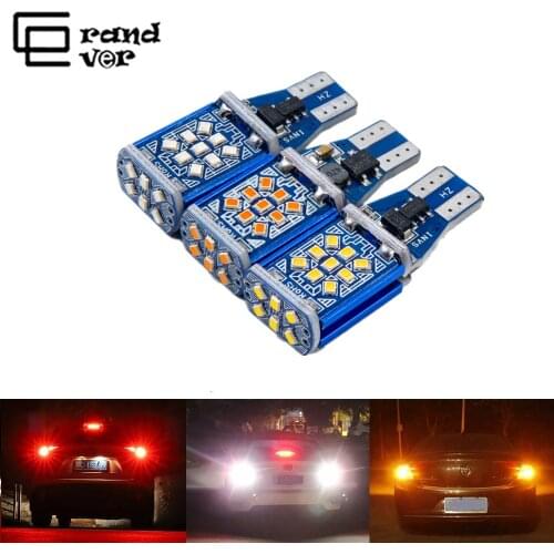 2PCS New T15 W16W WY16W Super Bright LED Car Tail Brake Bulbs Turn Signals Canbus Auto Bcakup Reverse Lamp Daytime Running Light
