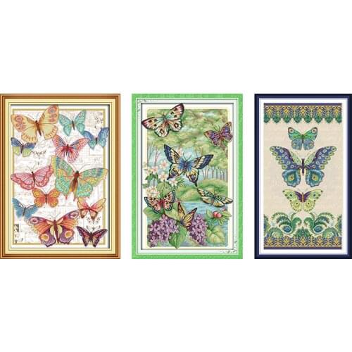 Beautiful Butterfly DMC Count Cross Stitch 11CT 14CT Cross Stitch Set DIY Cross Stitch Set Embroidery Needlework Home Decoration