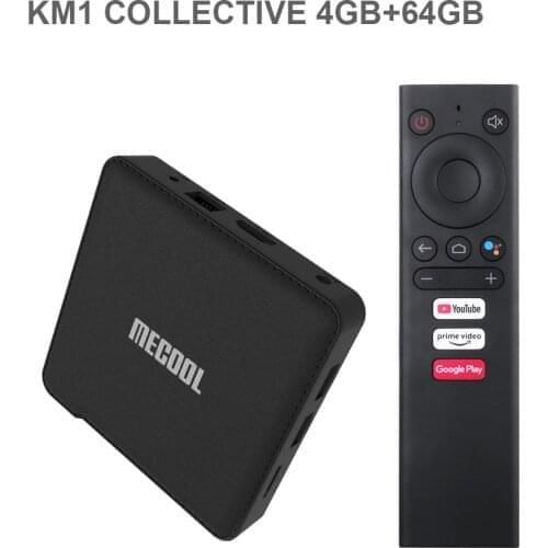 Mecool KM1 Smart Andriod 10.0 TV Box Amlogic S905X3 4G RAM 64G ROM 2.4G/5G Wifi Media Player Google Certified BT4.2 Set Box