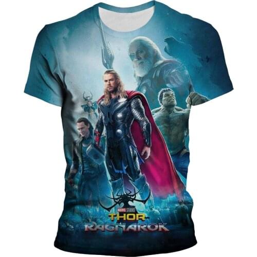 Avengers Thor T-Shirt Fashion New Summer Mens Short-Sleeved T-Shirt Childrens Casual 3D Movie Printing Hero T-Shirt Mens Tops