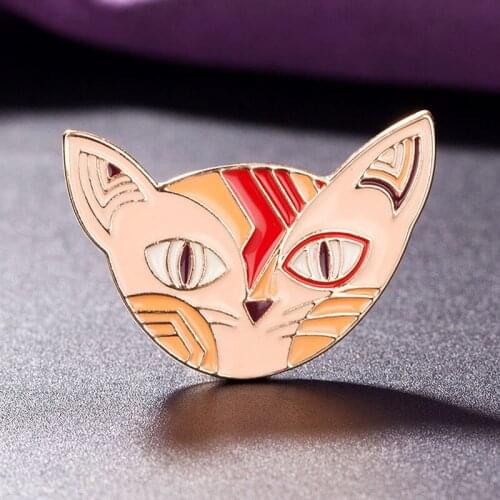 Zlxgirl jewelry statement punk cat head shape men brooches jewelry perfect Enamel scarf pins accessory men hijab pins party gift