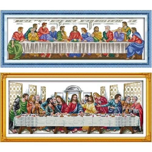 The Last Supper Joy Sunday Cross Stitch Kits Patterns DIY Cross Stitch Sets Chinese Embroidery Counted Needlework Fabric Printed