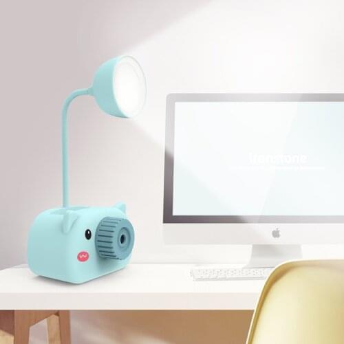 Wonderlife objects storage stand pencil sharpener LED desk lamp office learning reading bedside eye protection small night light